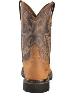 Ariat Men's 10" Sierra Pull On Western Work Boots - Square Toe 15 Ariat Men's 10" Sierra Pull On Western Work Boots - Square Toe -Ariat 030390 BR BK