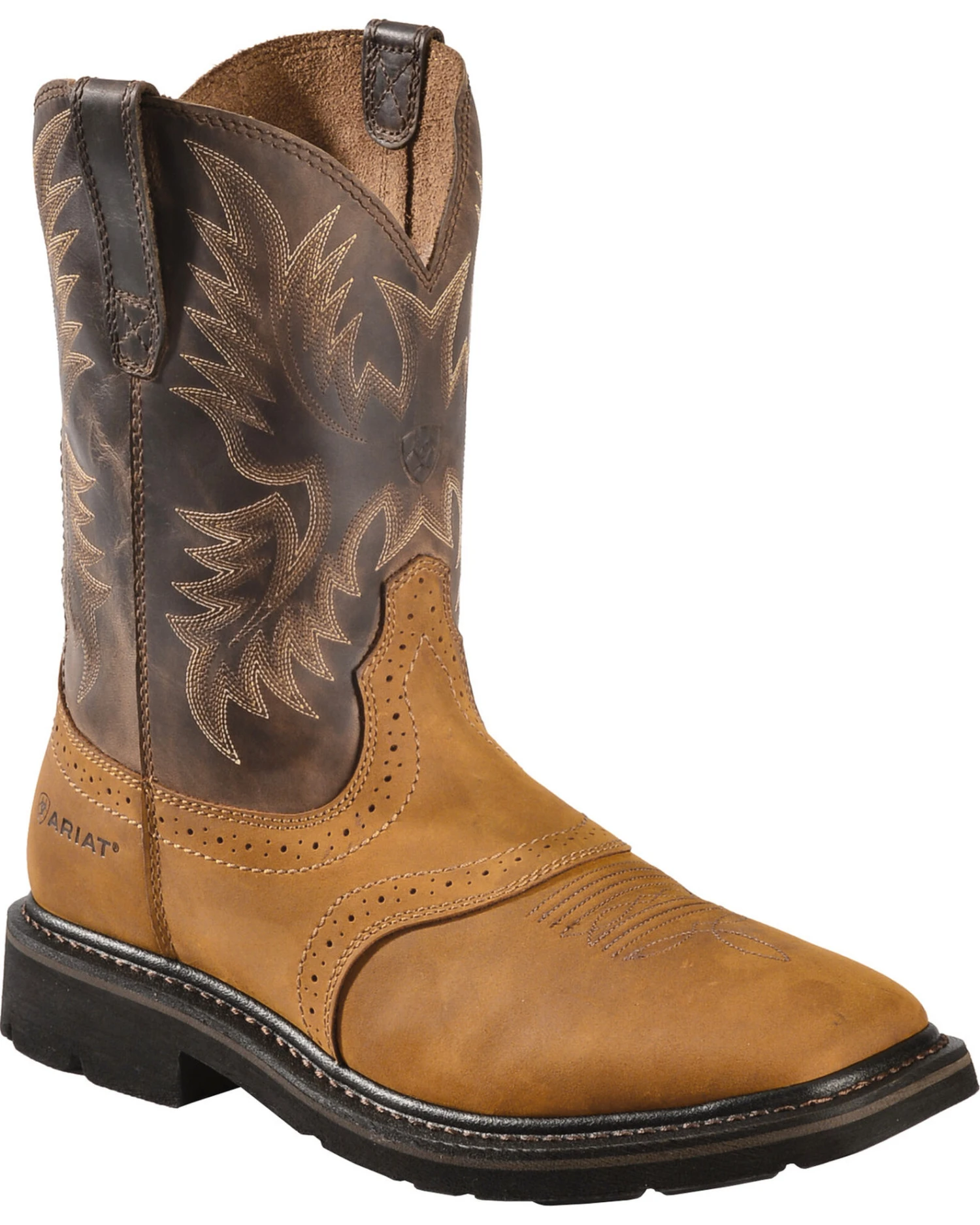 Ariat Men's 10" Sierra Pull On Western Work Boots - Square Toe 3 Ariat Men's 10" Sierra Pull On Western Work Boots - Square Toe