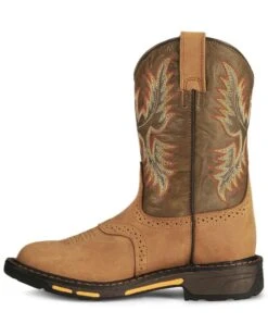 Ariat Boys' Workhog Western Boots - Square Toe -Ariat 053710 BR LT