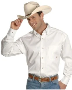 Ariat Men's Solid Twill Long Sleeve Western Shirt - Big & Tall