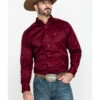 Ariat Men's Burgundy Solid Twill Long Sleeve Western Shirt - Big & Tall  -Ariat 083G86 74 P1