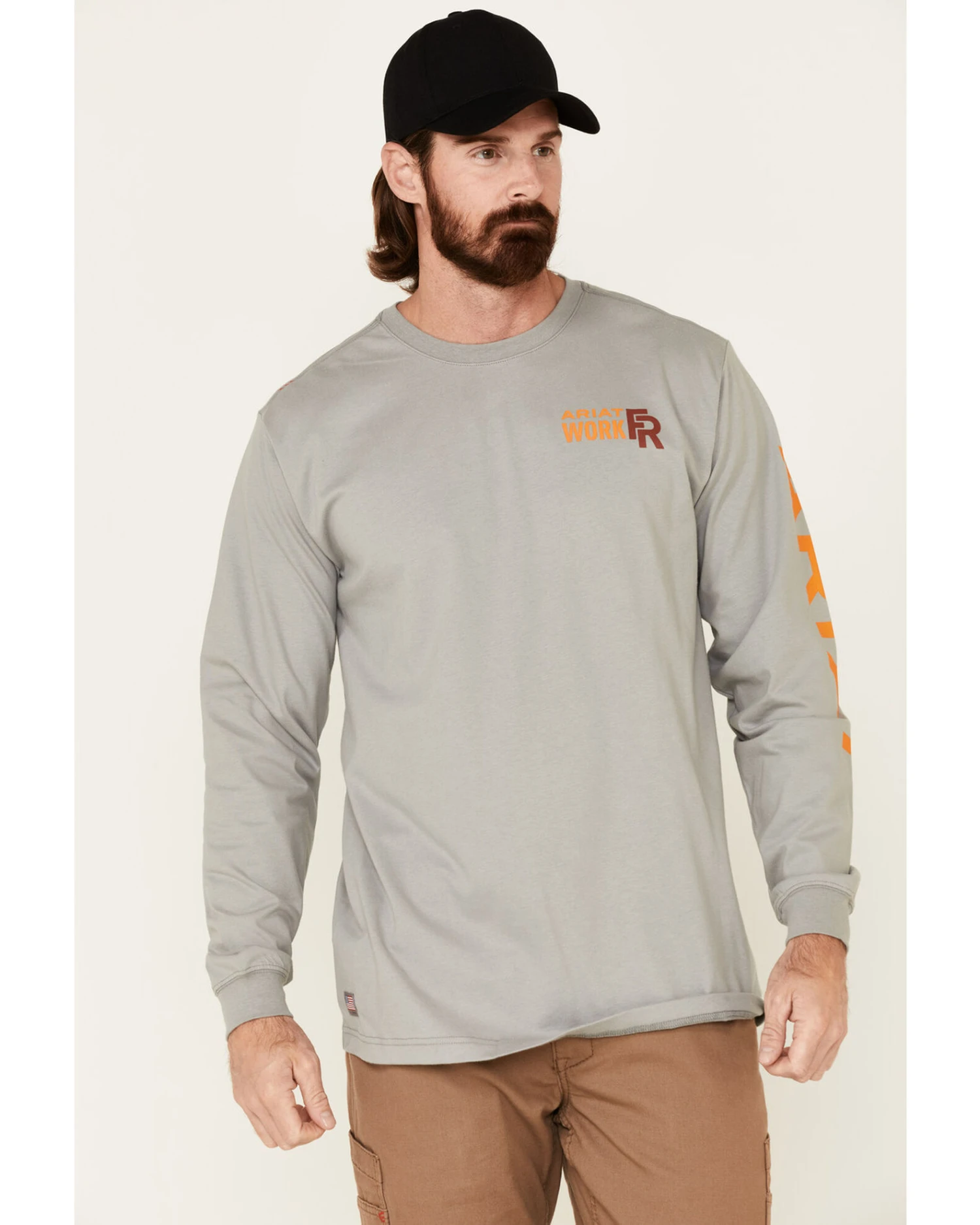 Ariat Men's FR Logo Crew Neck Long Sleeve Shirt 3 Ariat Men's FR Logo Crew Neck Long Sleeve Shirt