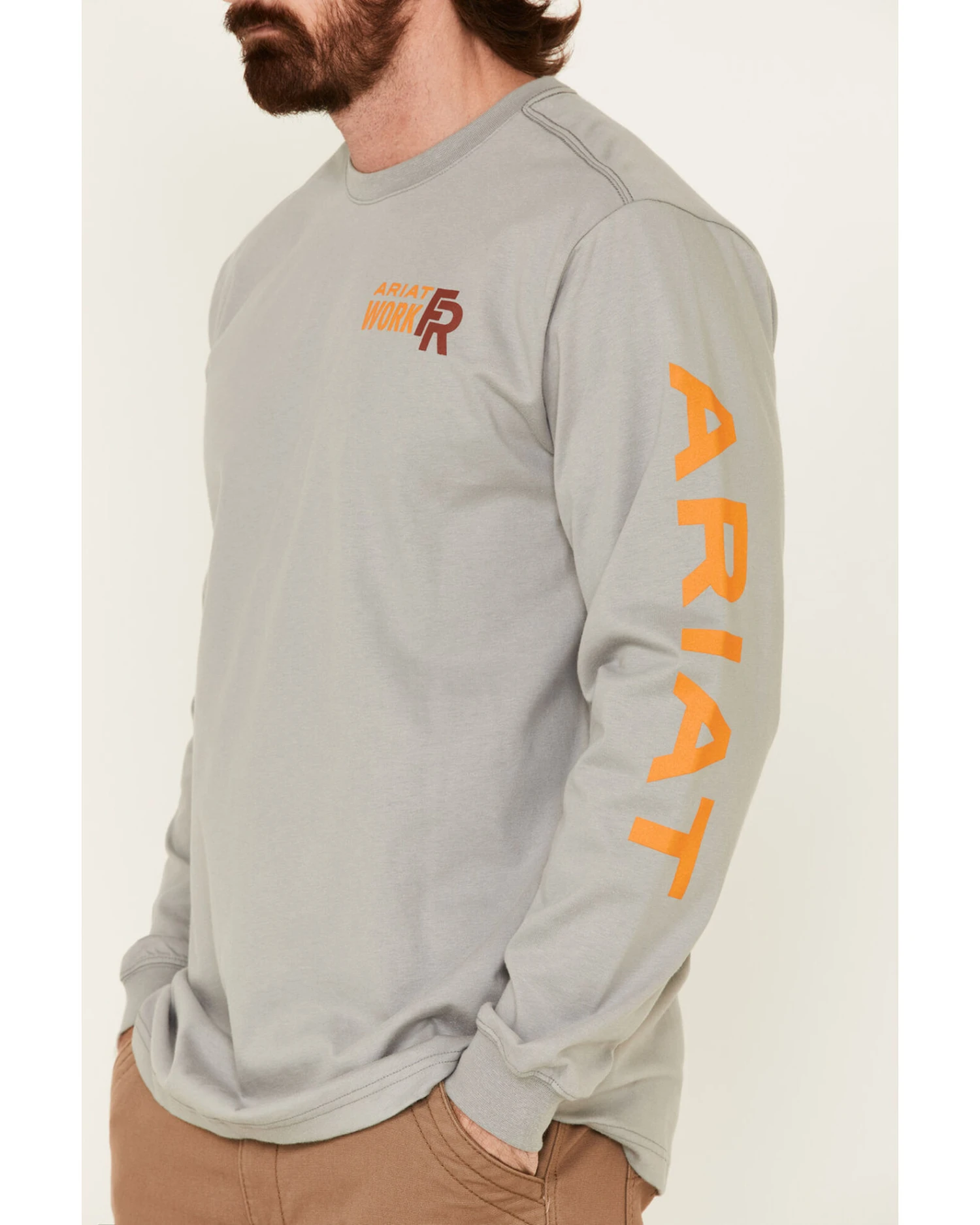 Ariat Men's FR Logo Crew Neck Long Sleeve Shirt 5 Ariat Men's FR Logo Crew Neck Long Sleeve Shirt - Image 3