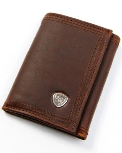 Ariat Men's Tri-Fold Leather Wallet