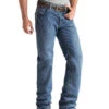Ariat Men's FR M3 Medium Wash Loose Basic Stackable Straight Leg Jean - Big -Ariat 2000173314 020 P1
