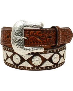 Ariat Men's Leather Diamond Concho Western Belt 