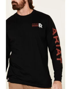 Ariat Men's FR Logo Crew Neck Long Sleeve Shirt -Ariat 2000222967 001 P3
