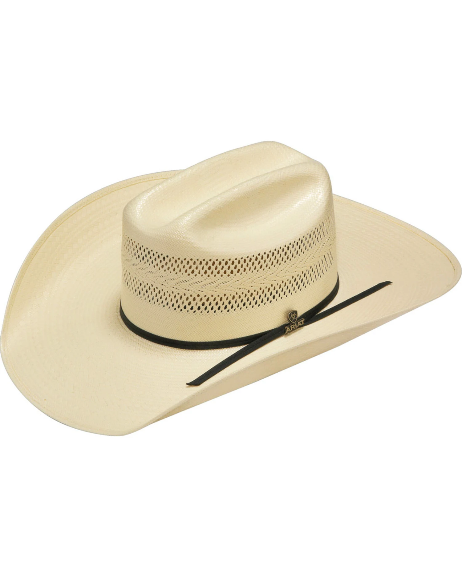 Ariat Men's 20X Natural Straw Vented Crown Cowboy Hat 3 Ariat Men's 20X Natural Straw Vented Crown Cowboy Hat
