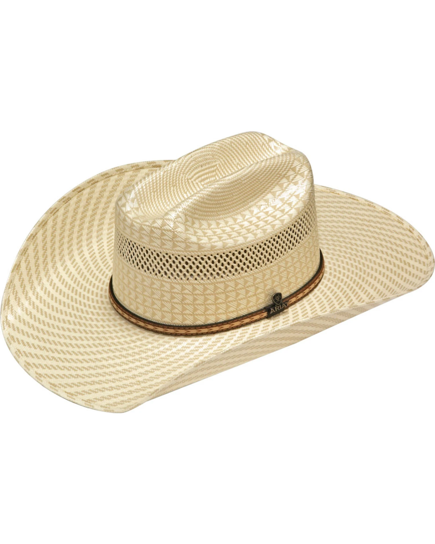 Ariat Men's 20X Two Tone Woven Straw Cowboy Hat 3 Ariat Men's 20X Two Tone Woven Straw Cowboy Hat