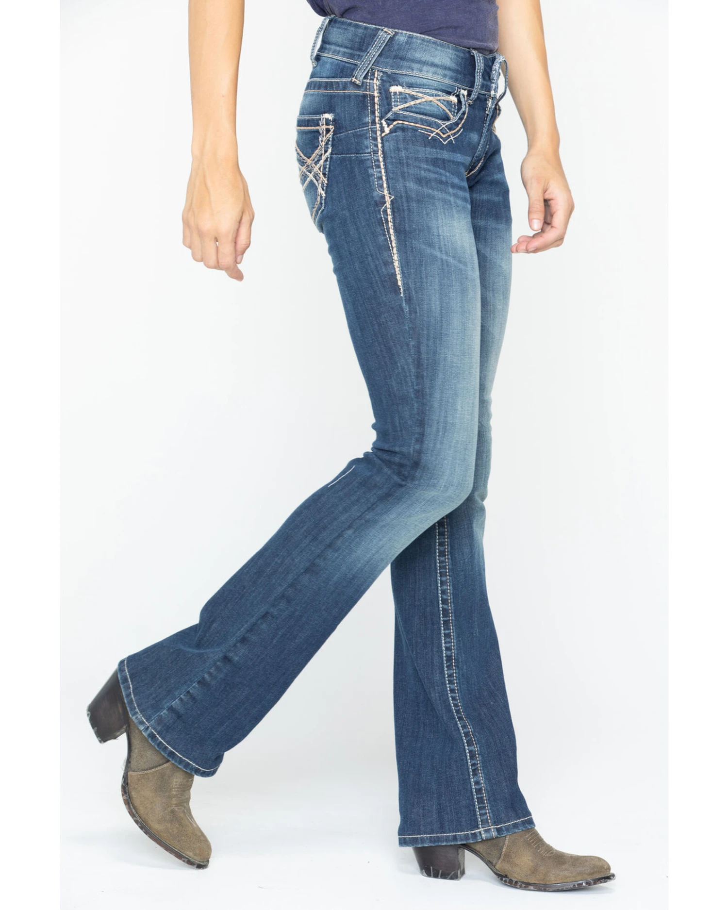 Ariat Women's R.E.A.L Mid Rise Entwined Bootcut Jeans 5 Ariat Women's R.E.A.L Mid Rise Entwined Bootcut Jeans - Image 3