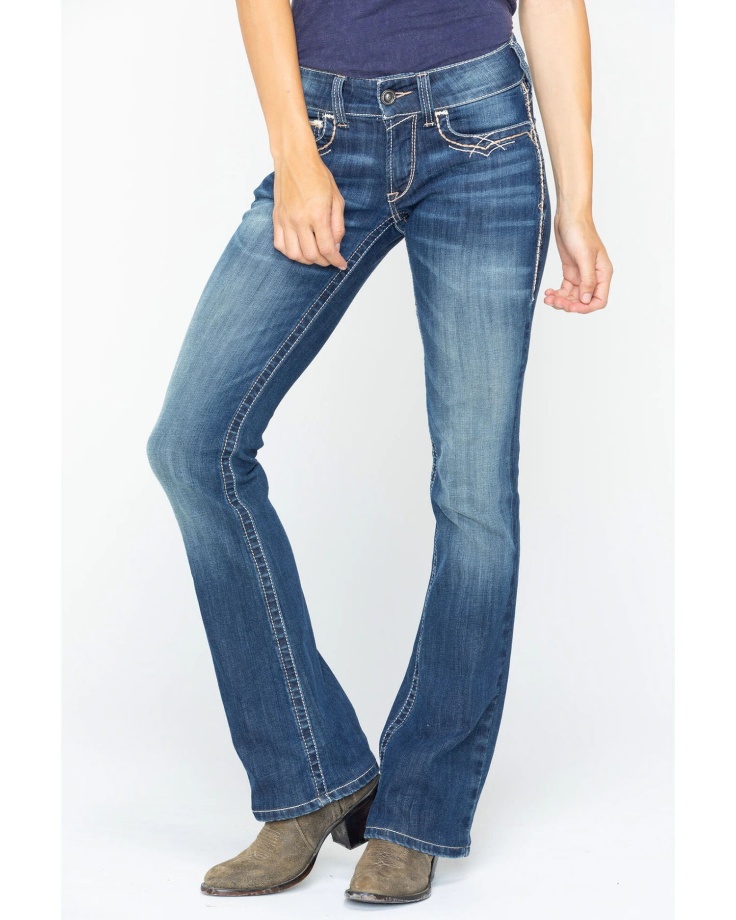 Ariat Women's R.E.A.L Mid Rise Entwined Bootcut Jeans 8 Ariat Women's R.E.A.L Mid Rise Entwined Bootcut Jeans - Image 6