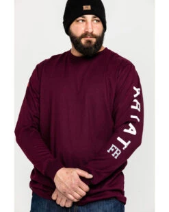 Ariat Men's FR Roughneck Skull Logo Crew Long Sleeve Work T-Shirt 