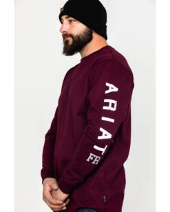 Ariat Men's FR Roughneck Skull Logo Crew Long Sleeve Work T-Shirt  -Ariat 2000258818 600 P3