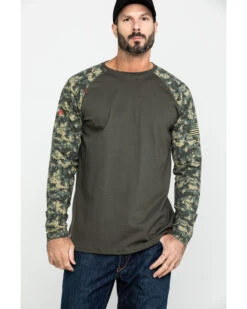 Ariat Men's Camo FR Baseball Long Sleeve Work Shirt 12 Ariat Men's Camo FR Baseball Long Sleeve Work Shirt -Ariat 2000282197 340 P5