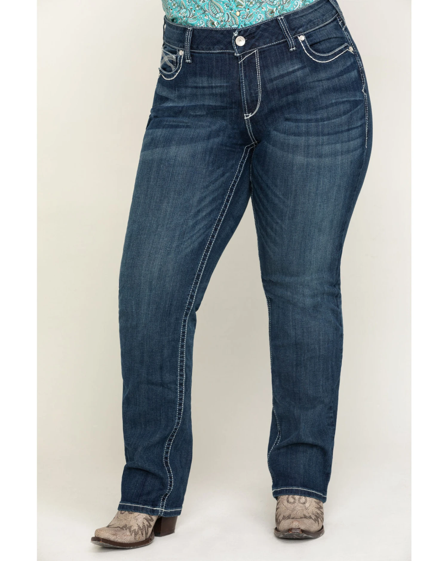 Ariat Women's R.E.A.L. Dresden Ivy Stackable Straight Jeans- Plus 4 Ariat Women's R.E.A.L. Dresden Ivy Stackable Straight Jeans- Plus - Image 2
