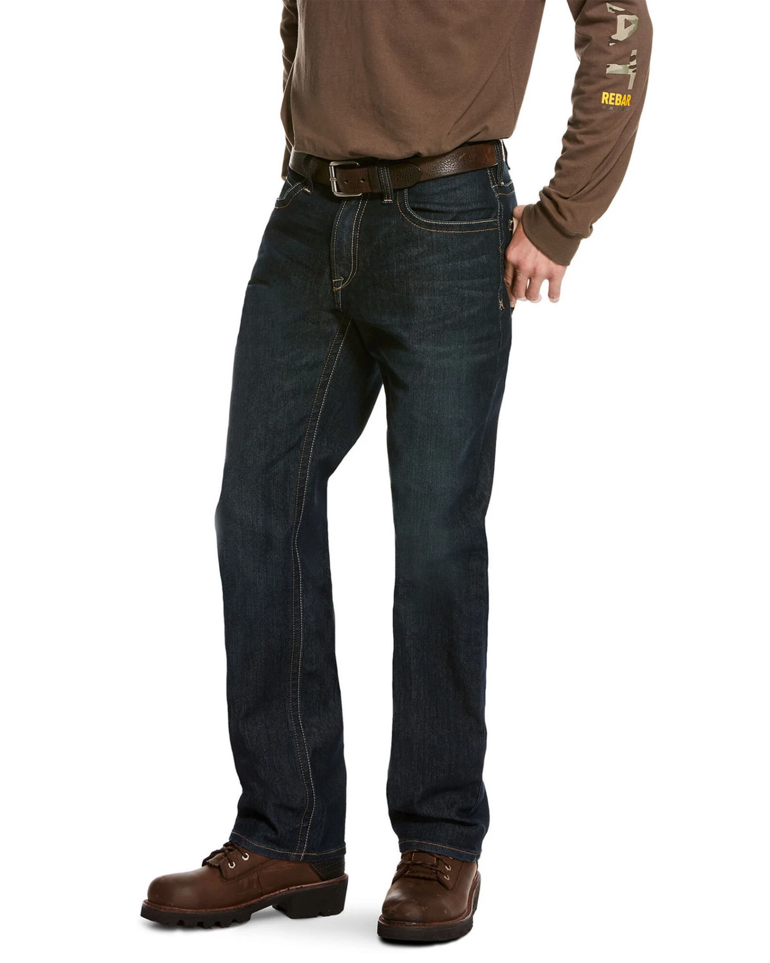 Ariat Men's Rebar M4 Cobalt Durastretch Edge Stackable Straight Work Jeans 4 Ariat Men's Rebar M4 Cobalt Durastretch Edge Stackable Straight Work Jeans - Image 2