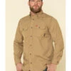 Ariat Men's Khaki FR Solid Featherlight Long Sleeve Work Shirt  -Ariat 2000294868 250 P1