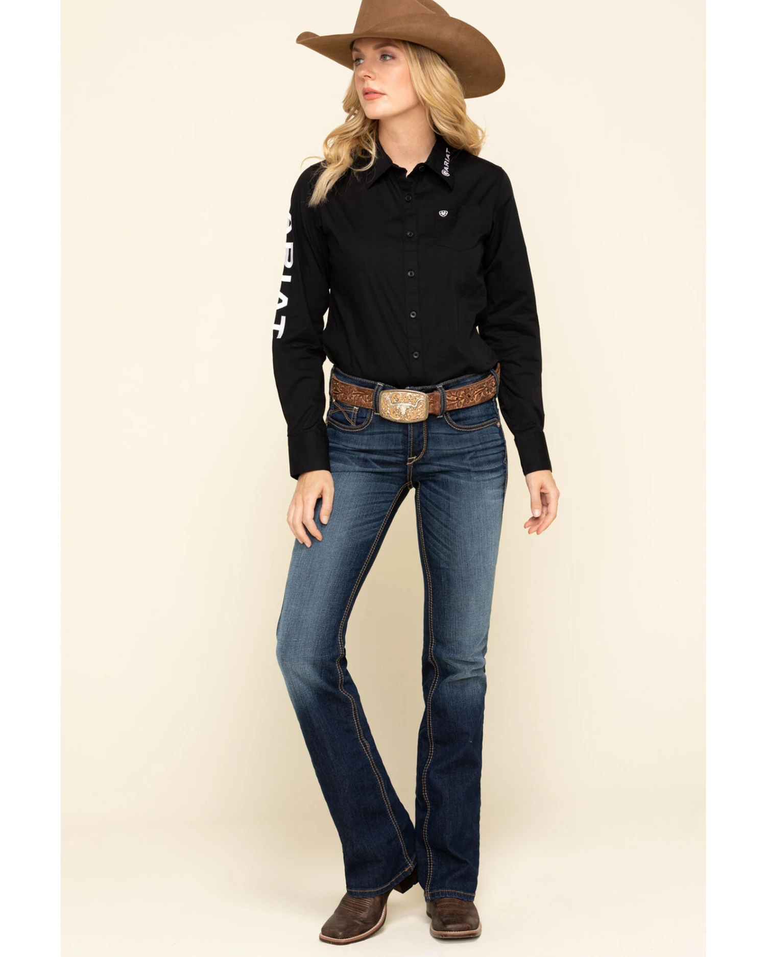 Ariat Women's Team Kirby Stretch Logo Long Sleeve Shirt 8 Ariat Women's Team Kirby Stretch Logo Long Sleeve Shirt - Image 6