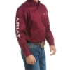 Ariat Men's Burgundy Team Logo Solid Twill Long Sleeve Western Shirt 1 Ariat Men's Burgundy Team Logo Solid Twill Long Sleeve Western Shirt -Ariat 2000327133 900 P1