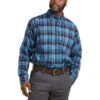 Ariat Men's FR Carter Plaid Print Long Sleeve Button Down Work Shirt  -Ariat 2000341745 938 P1