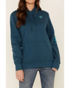 Ariat Women's Eurasian R.E.A.L Arm Logo Graphic Hoodie  -Ariat 2000341891 410 P3