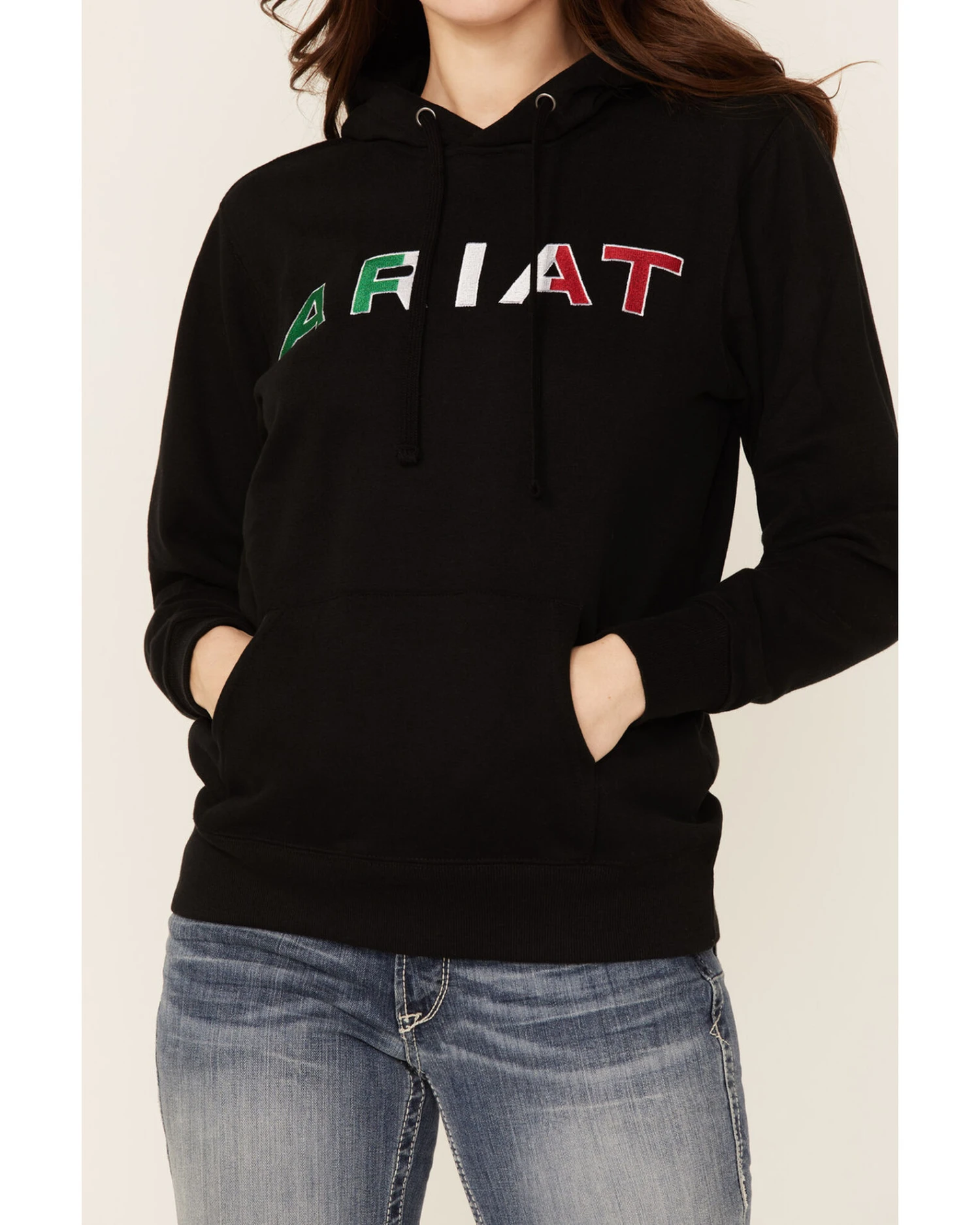Ariat Women's Black R.E.A.L Mexico Embroidered Logo Pullover Hoodie 4 Ariat Women's Black R.E.A.L Mexico Embroidered Logo Pullover Hoodie - Image 2