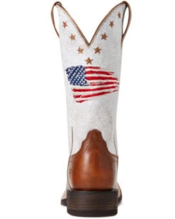 Ariat Women’s Patriot Crackled American Flag Western Performance Boots – Broad Square Toe -Ariat 2000355165 200 P3