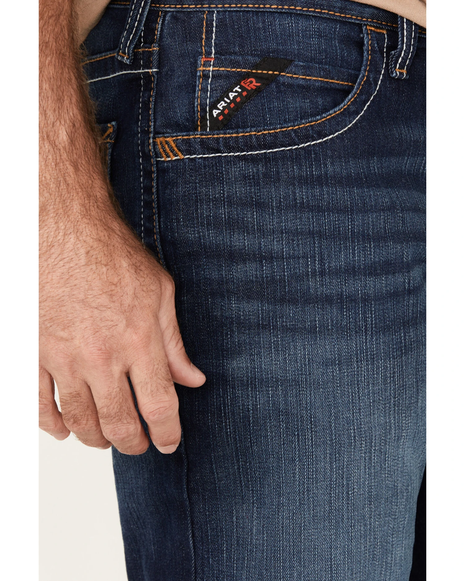 Ariat Men's FR M4 Stillwell Dark Wash Durastretch Relaxed Bootcut Work Jeans 4 Ariat Men's FR M4 Stillwell Dark Wash Durastretch Relaxed Bootcut Work Jeans - Image 2