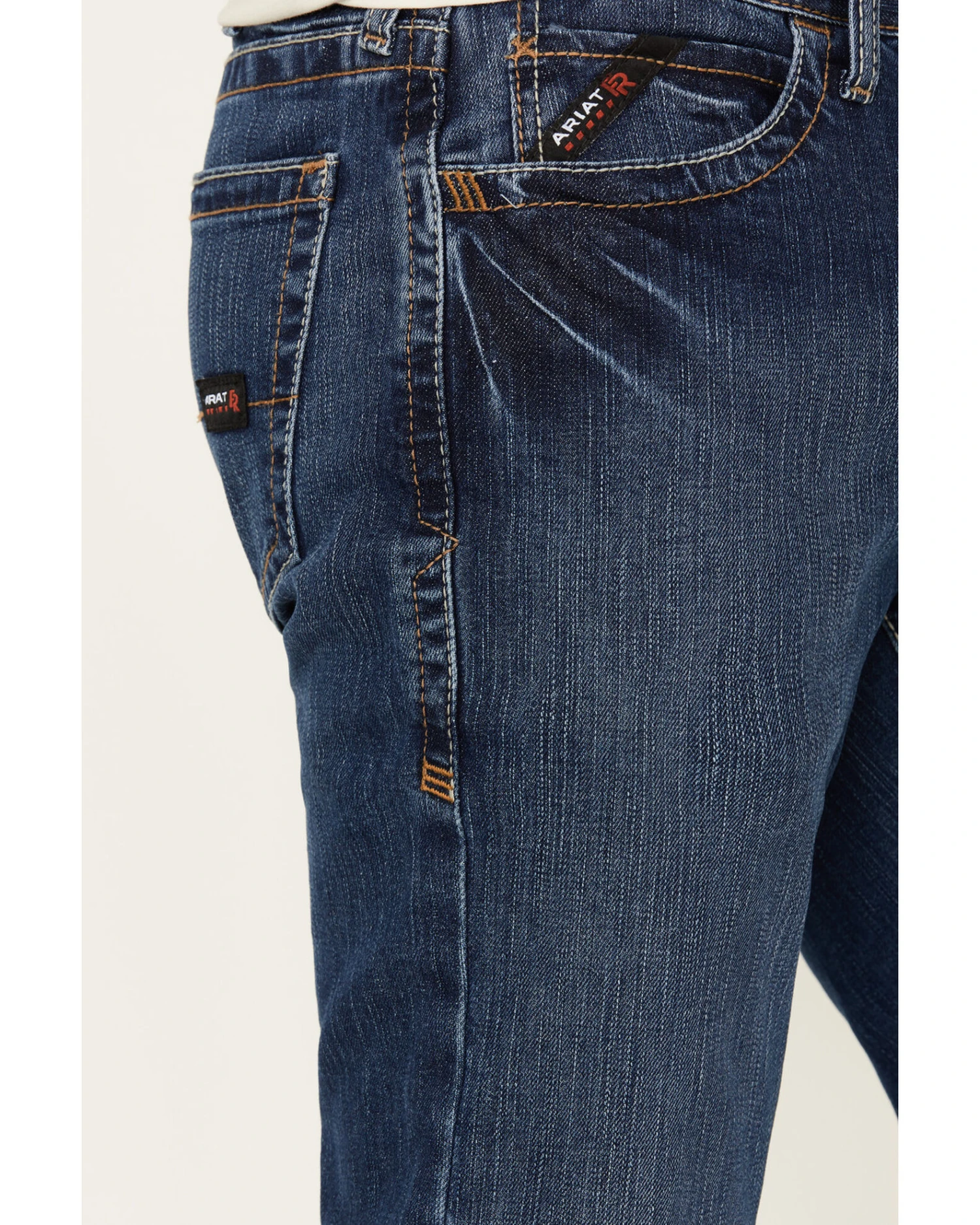 Ariat Men's FR M7 Flint Medium Wash Duratretch Basic Slim Straight Work Jeans 4 Ariat Men's FR M7 Flint Medium Wash Duratretch Basic Slim Straight Work Jeans - Image 2