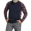 Ariat Men's FR Stretch Camo Print Long Sleeve Baseball Work Shirt 1 Ariat Men's FR Stretch Camo Print Long Sleeve Baseball Work Shirt -Ariat 2000356518 410 P1