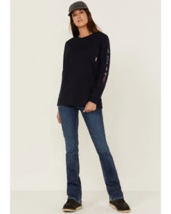 Ariat Women's FR USA Stretch Logo Long Sleeve Work Pocket T-Shirt 9 Ariat Women's FR USA Stretch Logo Long Sleeve Work Pocket T-Shirt -Ariat 2000356528 410 P4