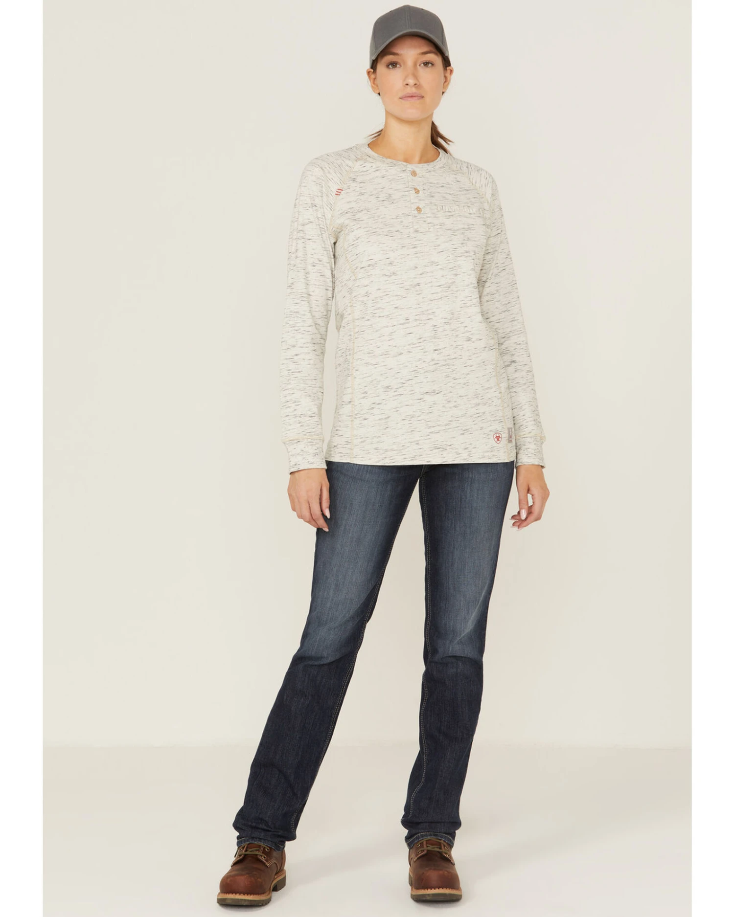 Ariat Women's FR Air Henley Long Sleeve Work Pocket Shirt 4 Ariat Women's FR Air Henley Long Sleeve Work Pocket Shirt - Image 2