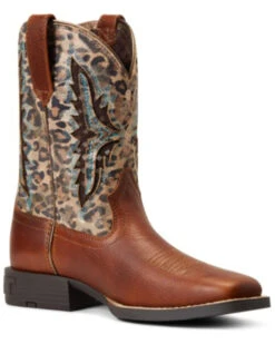 Ariat Girls' Koel VentTEK Leopard Print Western Boots - Broad Square ToeÂ