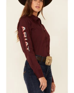 Ariat Women's Zinfandel Team Kirby Stretch Long Sleeve Button Shirt 8 Ariat Women's Zinfandel Team Kirby Stretch Long Sleeve Button Shirt -Ariat 2000356993 640 P3