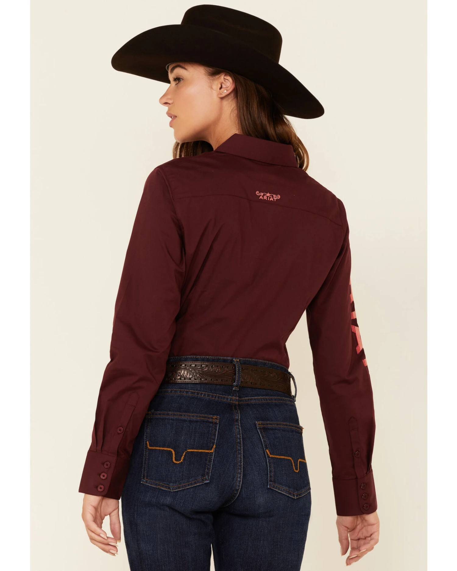Ariat Women's Zinfandel Team Kirby Stretch Long Sleeve Button Shirt 6 Ariat Women's Zinfandel Team Kirby Stretch Long Sleeve Button Shirt - Image 4