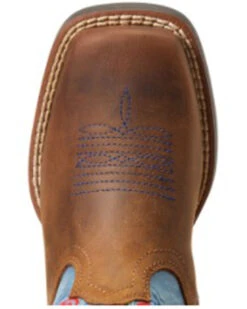 Ariat Boys' Double Kicker Easy Fit Distressed Western Boots - Broad Square Toe  -Ariat 2000357334 200 P4