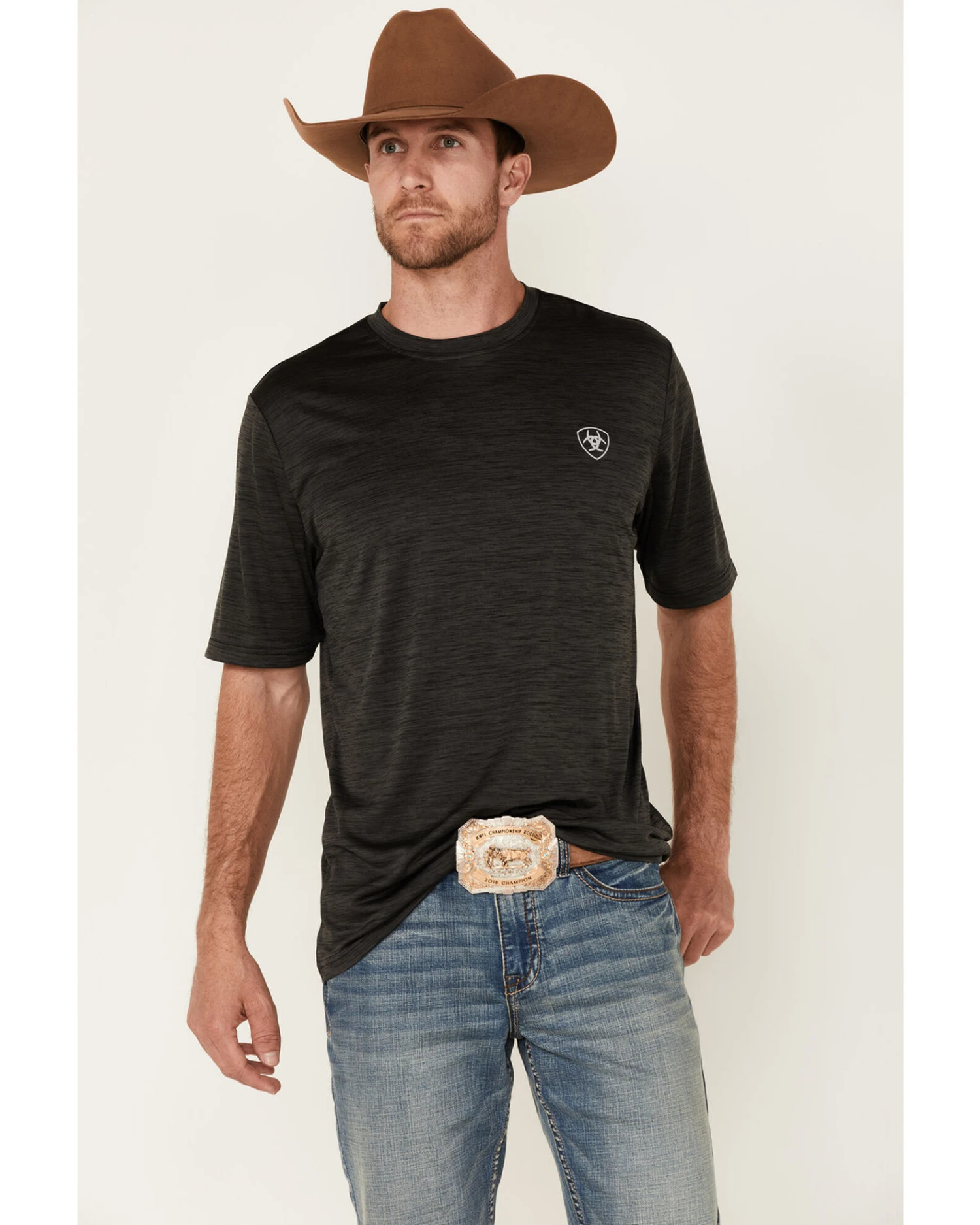 Ariat Men's Charcoal Charger Vertical Flag Graphic Short Sleeeve T-Shirt 3 Ariat Men's Charcoal Charger Vertical Flag Graphic Short Sleeeve T-Shirt