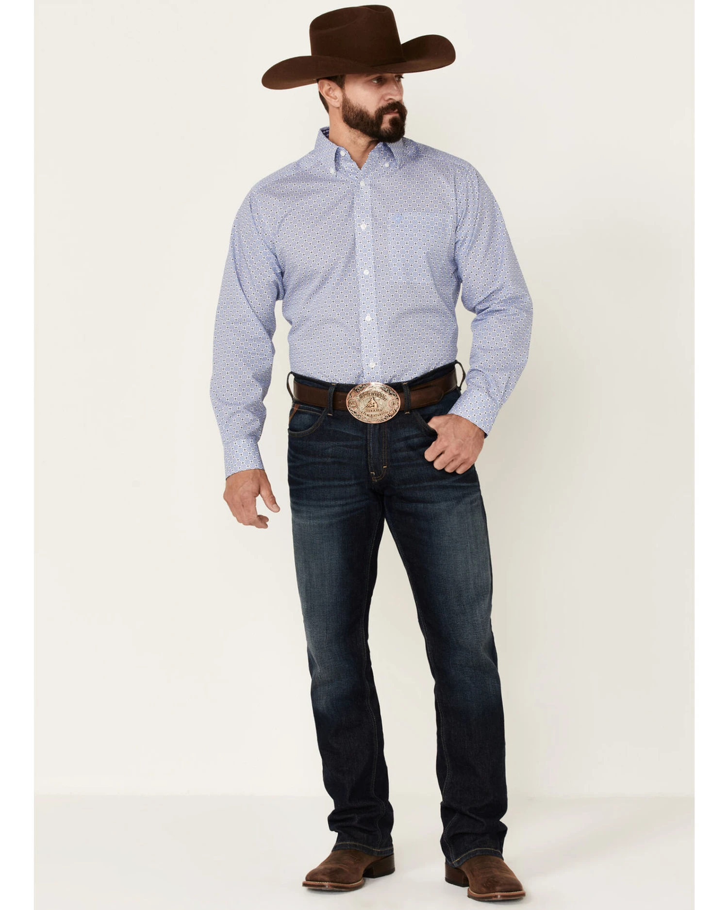 Ariat Men's WF Caysen Medallion Geo Print Long Sleeve Button-Down Western Shirt 4 Ariat Men's WF Caysen Medallion Geo Print Long Sleeve Button-Down Western Shirt - Image 2