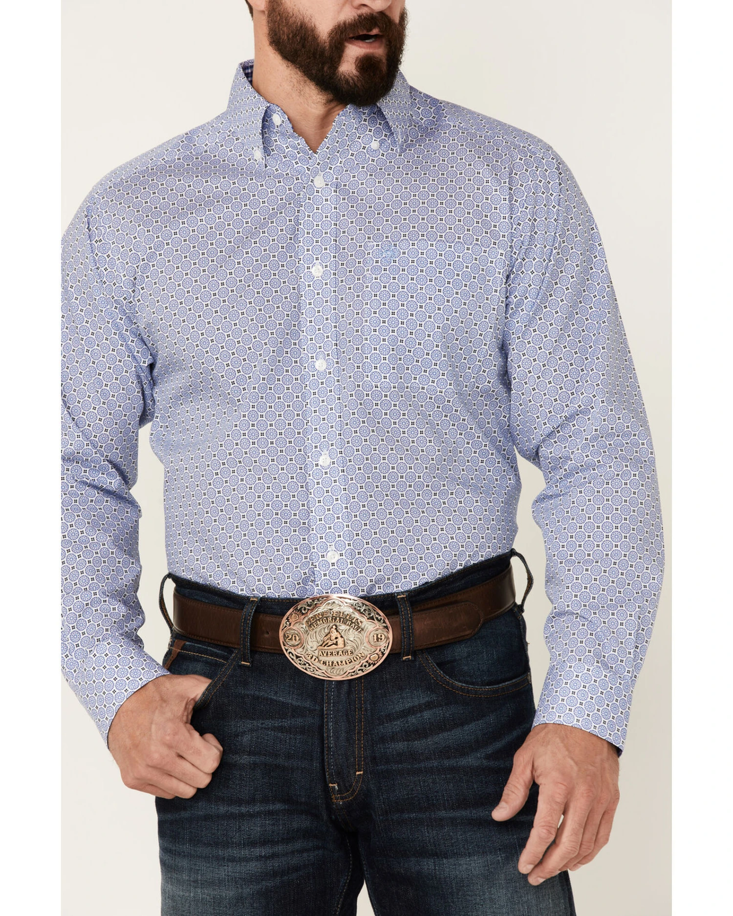 Ariat Men's WF Caysen Medallion Geo Print Long Sleeve Button-Down Western Shirt 5 Ariat Men's WF Caysen Medallion Geo Print Long Sleeve Button-Down Western Shirt - Image 3