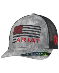Ariat Men's Flag Shield Logo Mesh-Back Ball Cap 