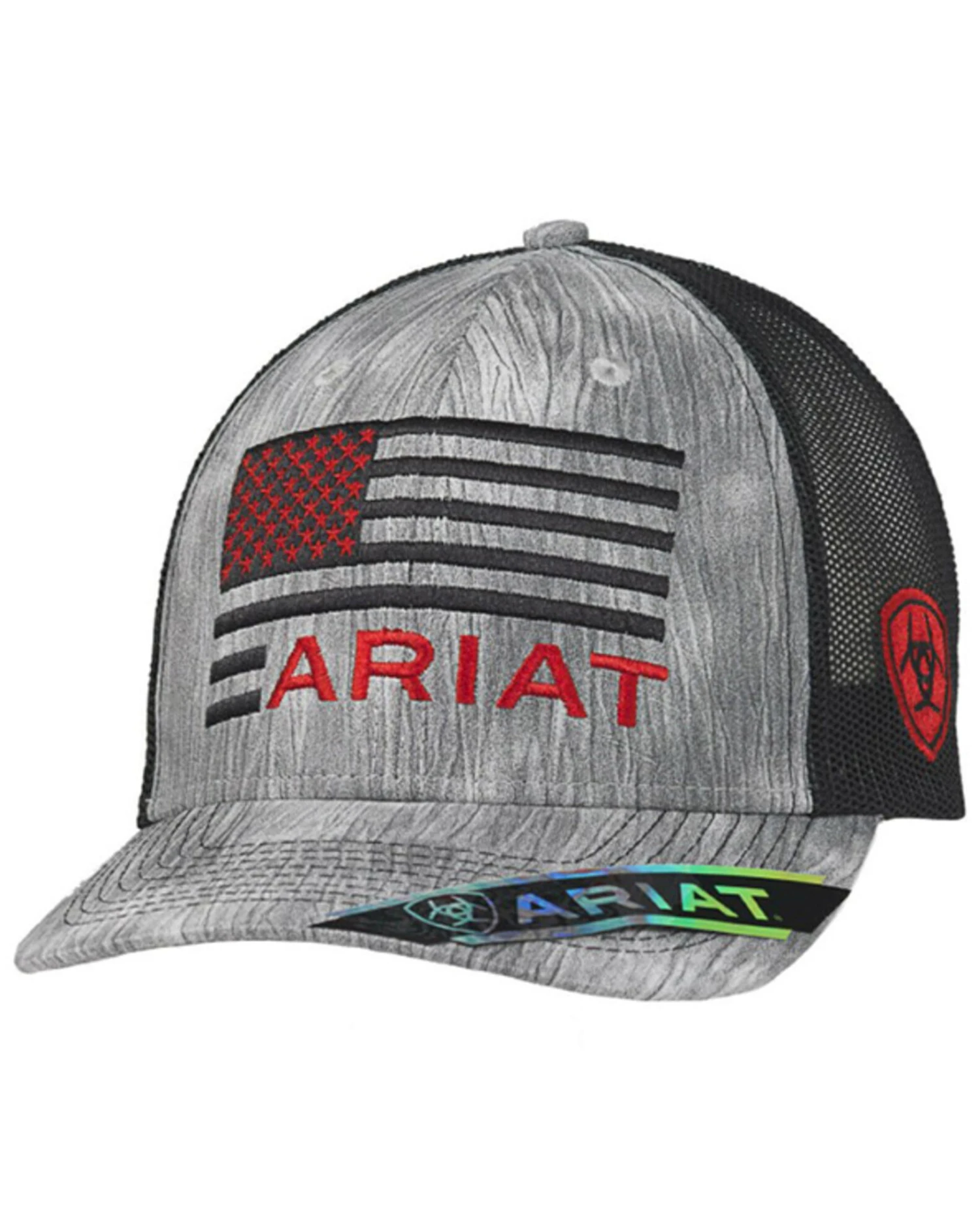 Ariat Men's Flag Shield Logo Mesh-Back Ball Cap 3 Ariat Men's Flag Shield Logo Mesh-Back Ball Cap