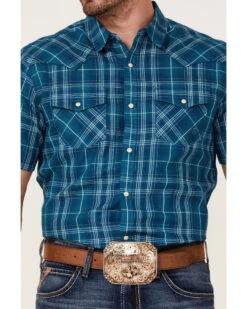 Ariat Men's Holt Retro Plaid Print Short Sleeve Snap Western Shirt  -Ariat 2000363108 442 P3