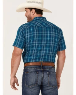 Ariat Men's Holt Retro Plaid Print Short Sleeve Snap Western Shirt  -Ariat 2000363108 442 P4