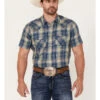 Ariat Men's Hooey Retro Plaid Print Short Sleeve Snap Western Shirt  -Ariat 2000363109 330 P1