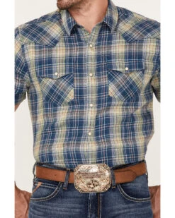 Ariat Men's Hooey Retro Plaid Print Short Sleeve Snap Western Shirt  -Ariat 2000363109 330 P3