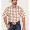 Ariat Men's Bodhi Small Plaid Short Sleeve Button Down Western Shirt  -Ariat 2000363110 100 P1
