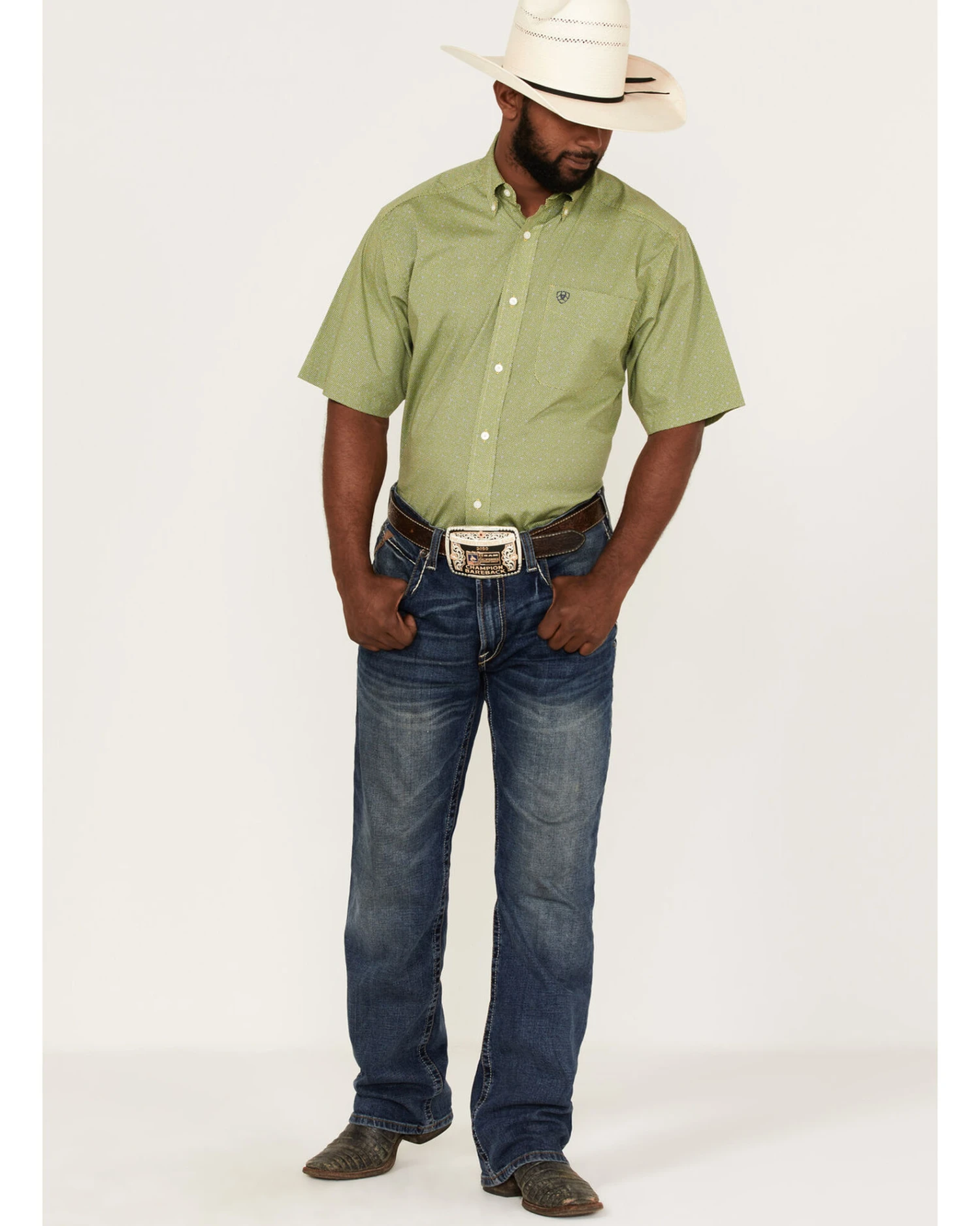 Ariat Men's Branson Stretch Casual Geo Print Short Sleeve Button Down Western Shirt - Big & Tall 5 Ariat Men's Branson Stretch Casual Geo Print Short Sleeve Button Down Western Shirt - Big & Tall - Image 3