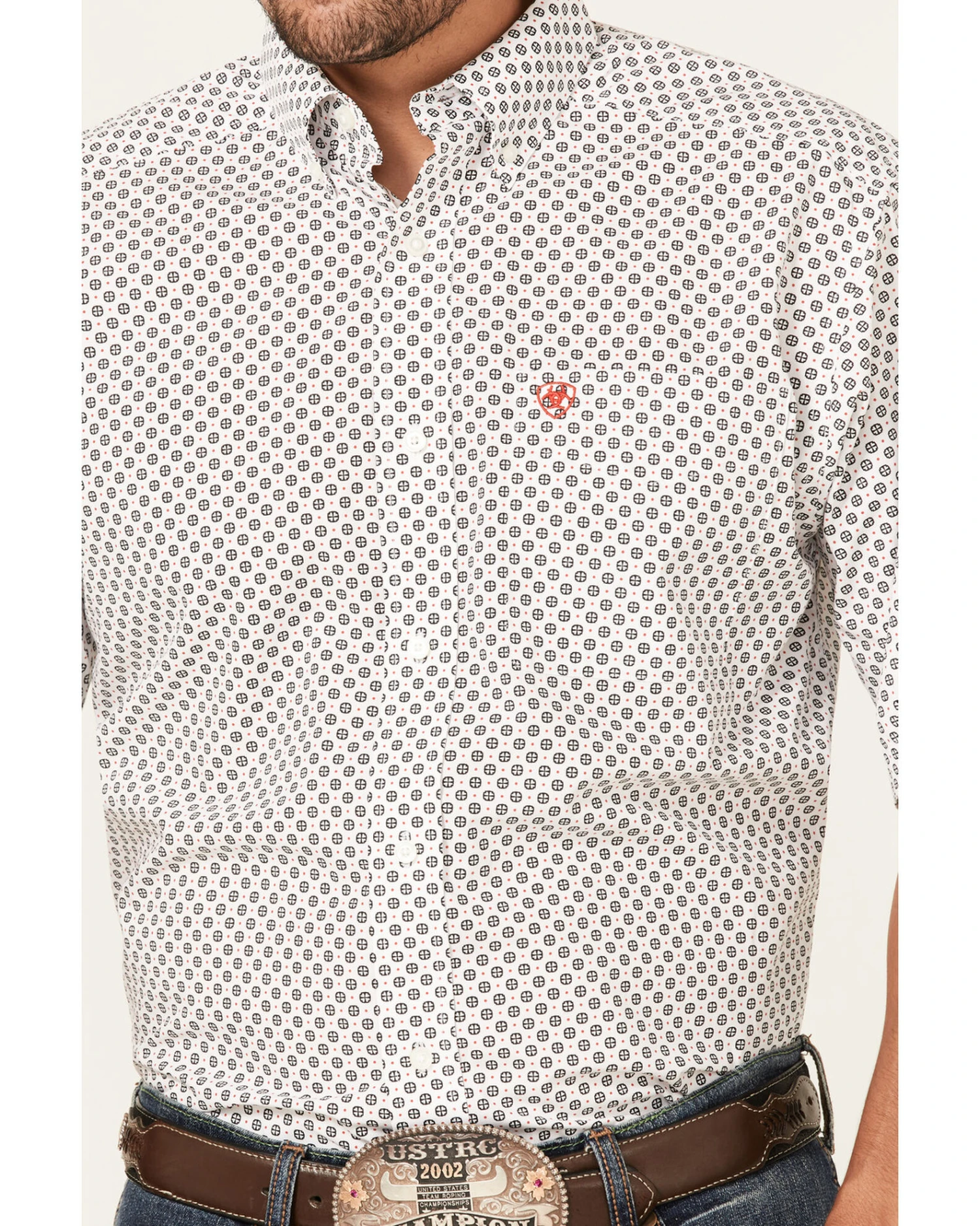 Ariat Men's Fionna Floral Geo Print Short Sleeve Button Down Western Shirt 5 Ariat Men's Fionna Floral Geo Print Short Sleeve Button Down Western Shirt - Image 3