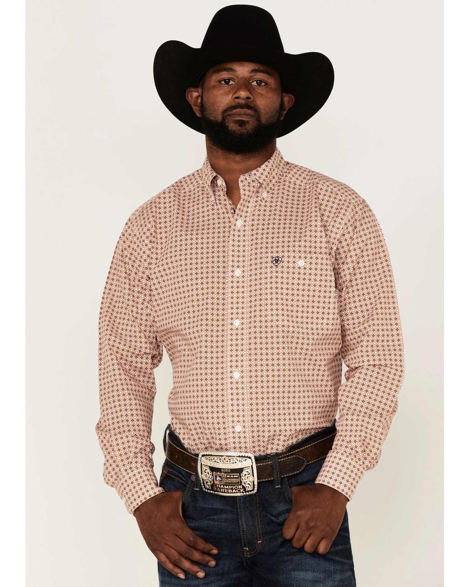 Ariat Men's Relentless Braiding Stretch Geo Print Long Sleeve Button Down Western Shirt 3 Ariat Men's Relentless Braiding Stretch Geo Print Long Sleeve Button Down Western Shirt