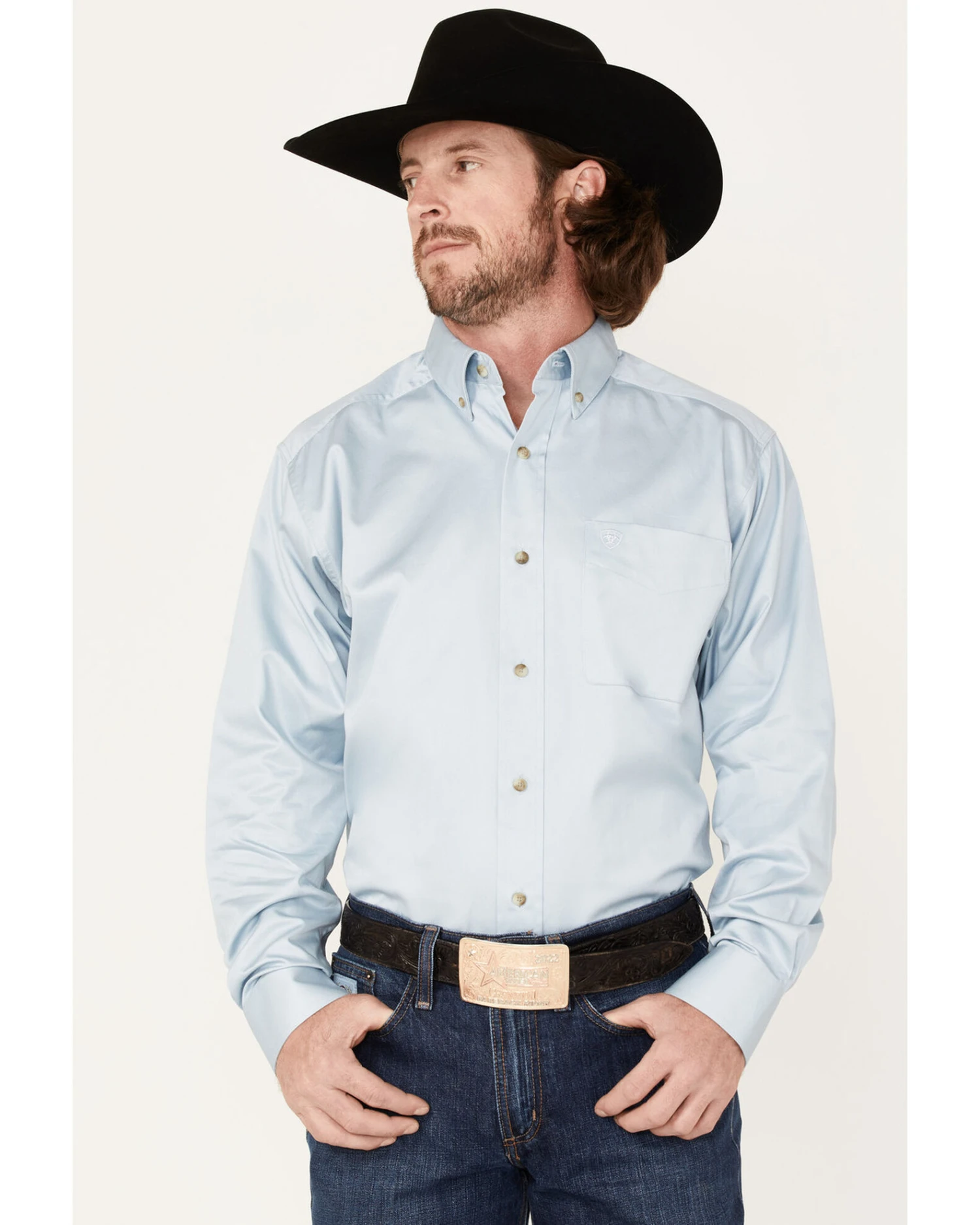 Ariat Men's Solid Twill Button Down Western Shirt 4 Ariat Men's Solid Twill Button Down Western Shirt - Image 2